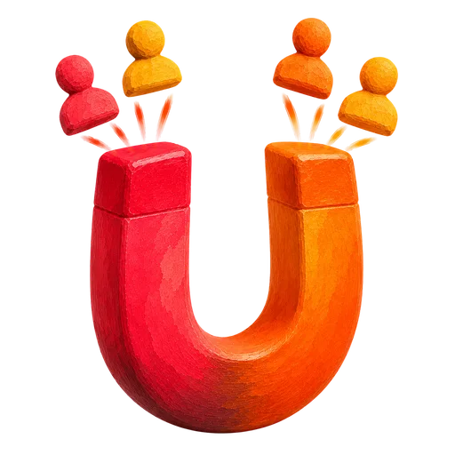 A magnet attracting leads